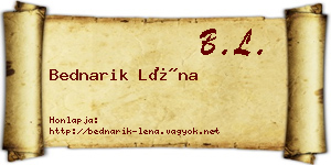 Bednarik Léna névjegykártya